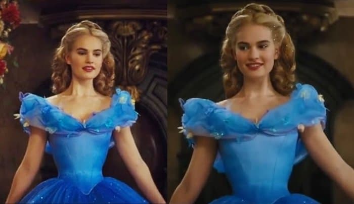 Lily James defended herself by saying that she has a "naturally small waist"