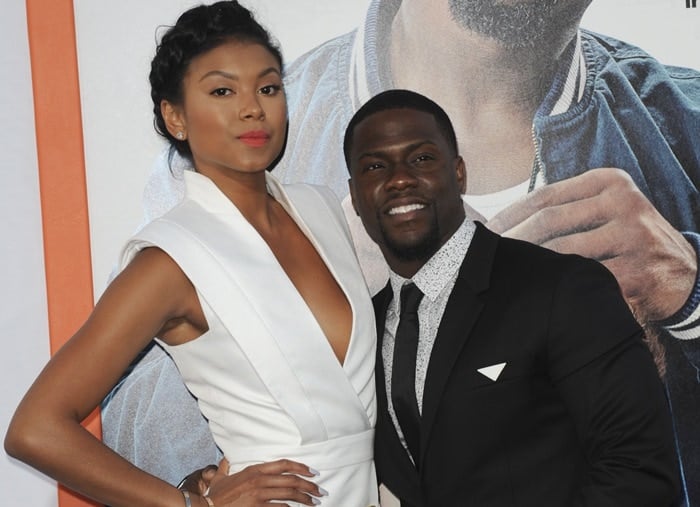 Kevin Hart and Eniko Parrish at the premiere of 'Get Hard' at the TCL Chinese Theatre IMAX in Hollywood on March 25, 2015