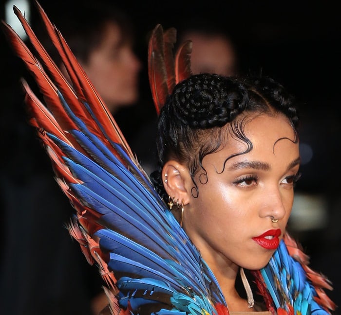 FKA twigs turned heads at the Alexander McQueen: Savage Beauty Fashion Gala held at the Victoria & Albert Museum in London on March 12, 2015