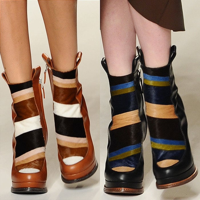 Fendi fall 2015 striped fur boots