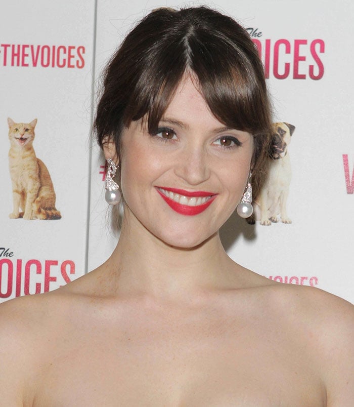 Gemma Arterton wears her hair up at the special screening of "The Voices"