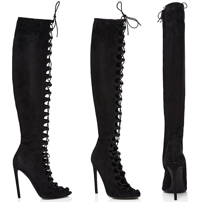 Giambattista Valli Open-Toe Lace-Up Boots