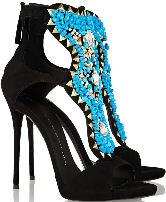 Giuseppe Zanotti Embellished Suede Sandals