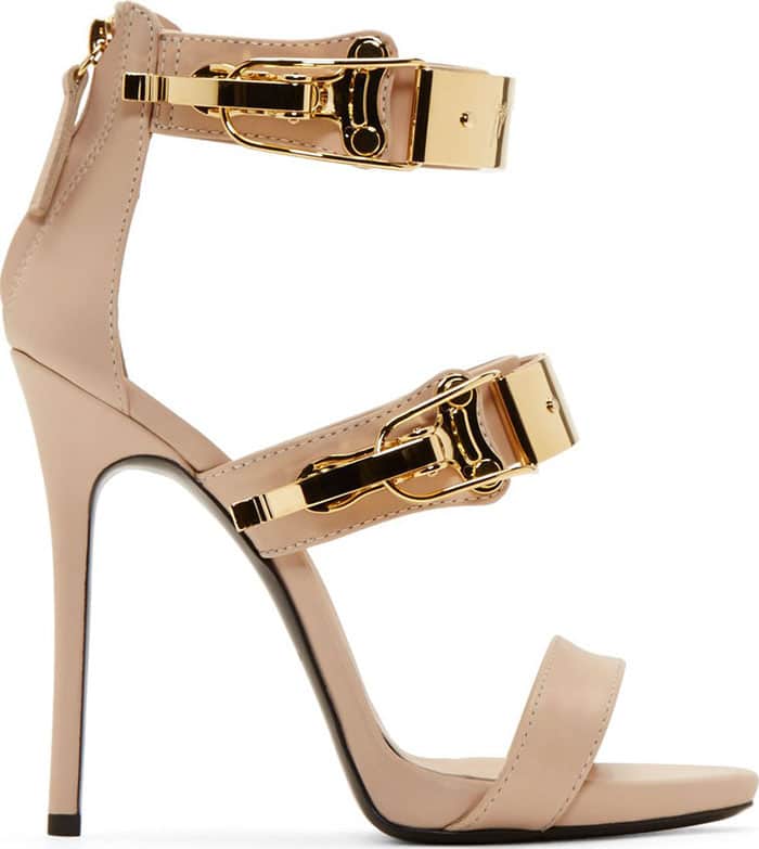 Giuseppe Zanotti Coline Stiletto Sandals in Nude Pink Leather