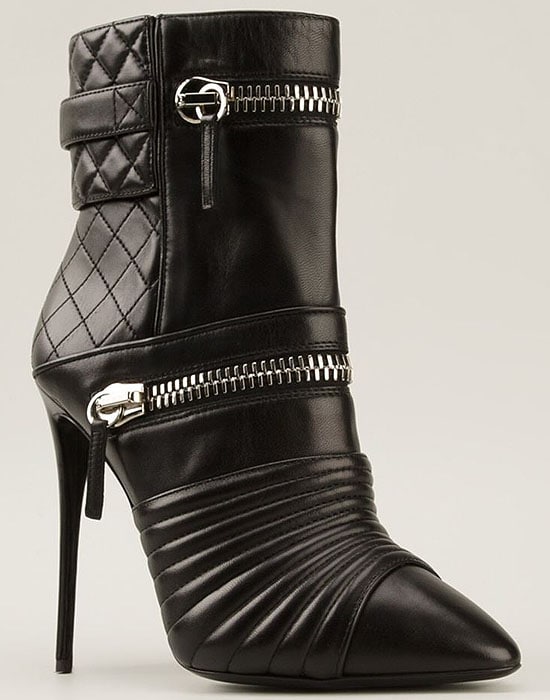 Giuseppe Zanotti Zippered and Quilted Biker Booties