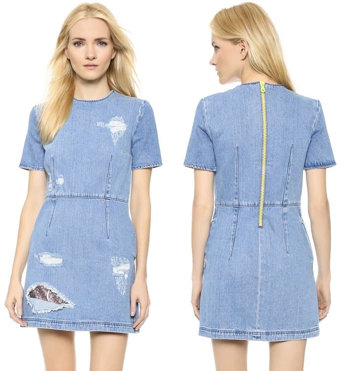 House of Holland Lace Denim Dress