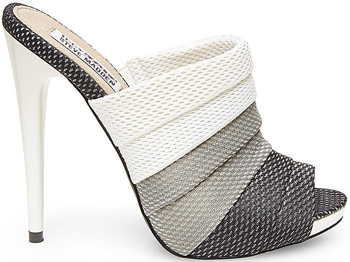 Steve Madden x Iggy Azalea "Ale" Padded Mesh Mules in Gray Multi