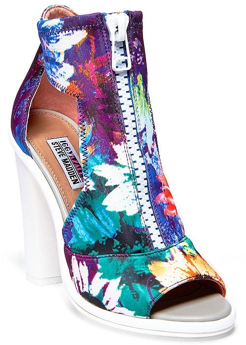 Steve Madden x Iggy Azalea "Scubaa" Neoprene Zip-Front Sandals in Floral Multi