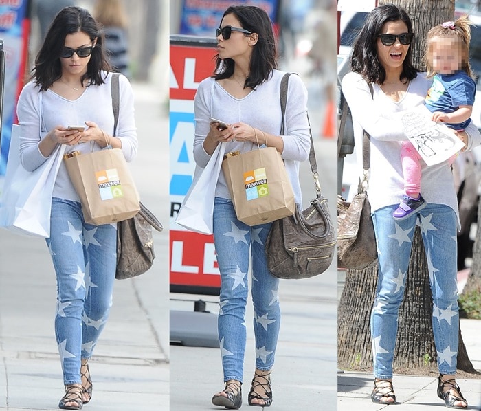 Jenna Dewan holding a Maxwell Dog bag out and about in Studio City on March 10, 2015