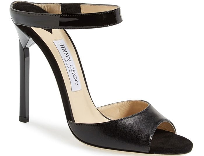 Jimmy Choo Deckle Black Leather Sandals, $795