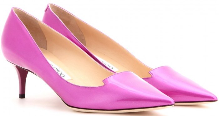 Jimmy Choo Purple Allure Patent-Leather Kitten-Heel Pumps