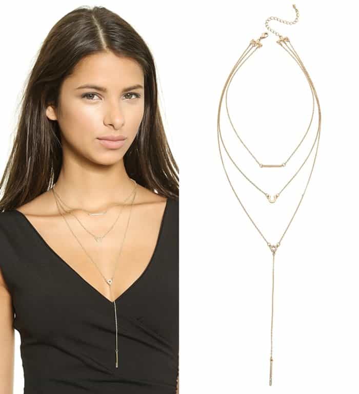 Jules Smith Triple-Layer Lariat Charm Necklace