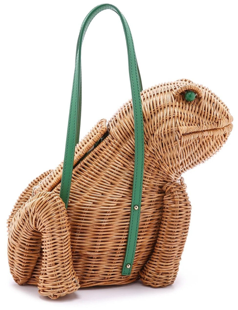 Kate Spade Women's Spring Forward Wicker Frog Bag - Natural/Sprout Green