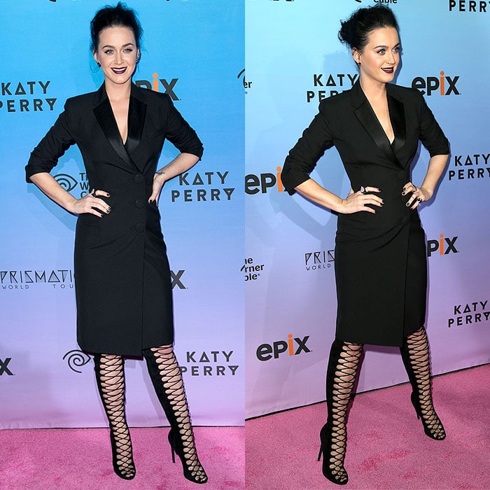 Katy Perry at the screening of "Katy Perry: The Prismatic World Tour" held at The Theatre at Ace Hotel Downtown Los Angeles