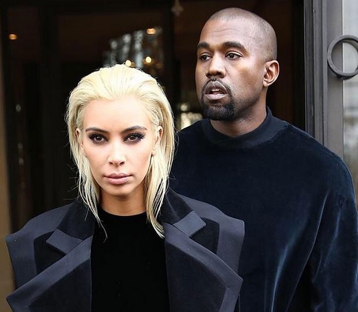 Kim Kardashian and Kanye West leaving Le Royal Monceau in Paris to go to the Balmain fashion show during Paris Fashion Week Fall/Winter 2015/2016 in Paris, France, on March 5, 2015
