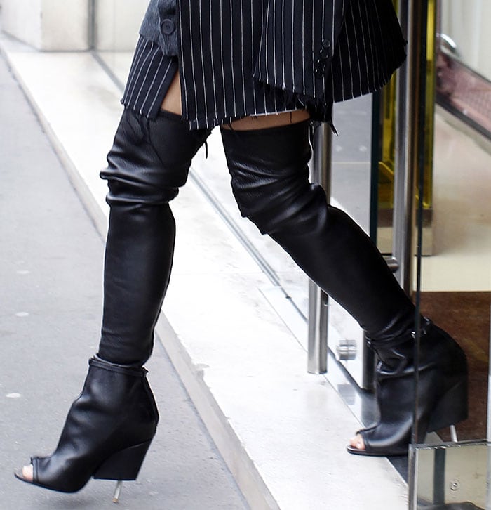 Kim Kardashian's thigh-high leather boots by Givenchy