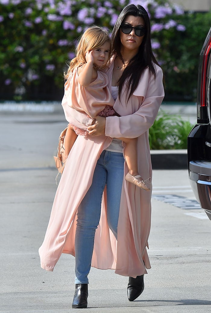 Kourtney Kardashian taking daughter Penelope to a ballet class at Miss Melodee Studios in Los Angeles on March 19, 2015