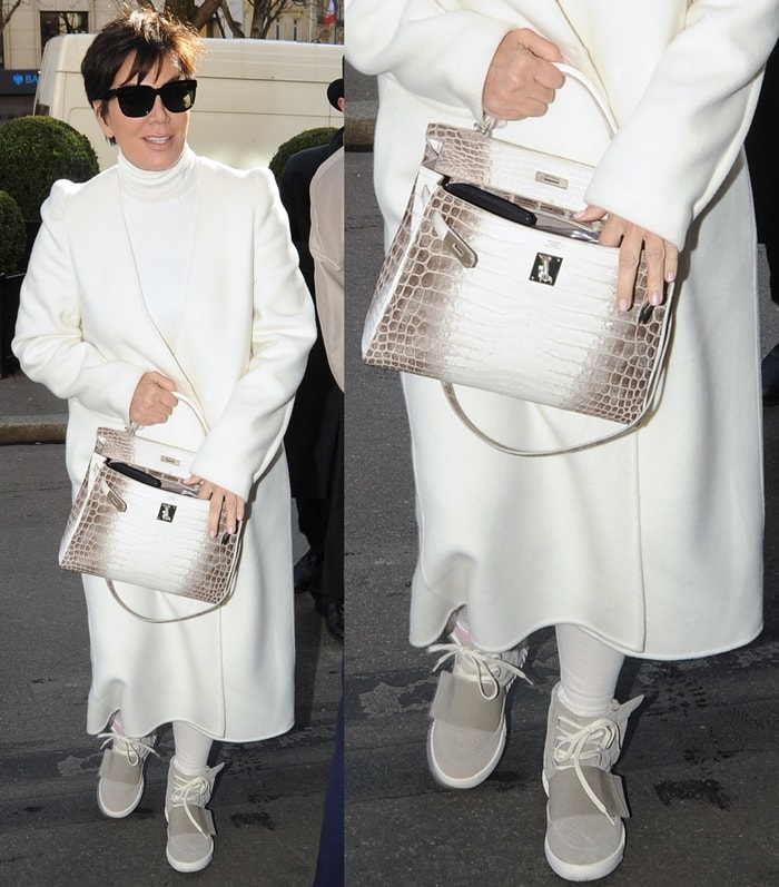 Kris Jenner was spotted in Paris wearing the same sneakers with a completely different outfit