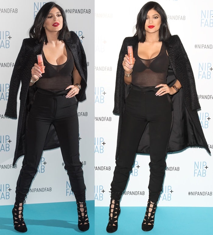 Kylie Jenner wore tight high-waisted cigarette pants