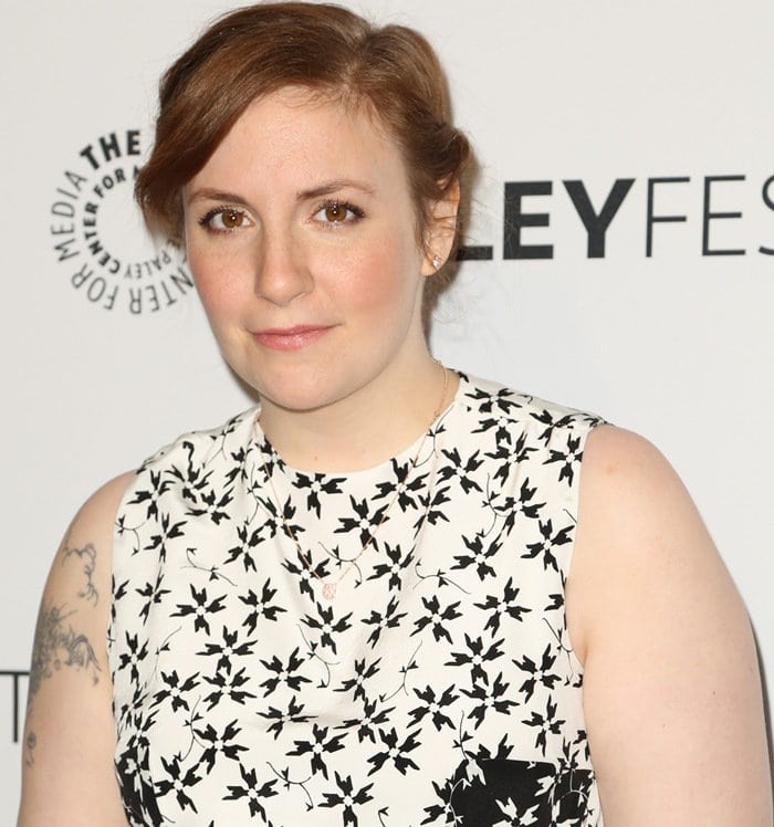 Lena Dunham's print silk dress from Tanya Taylor