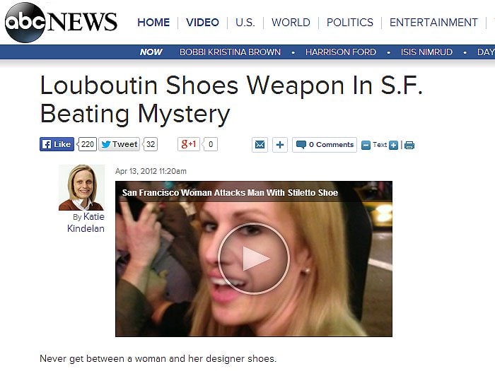 Louboutin shoes as weapon