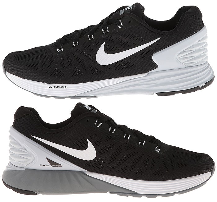 Nike Women's "LunarGlide 6" Sneakers in Black/Pure Platinum/Cool Gray/White