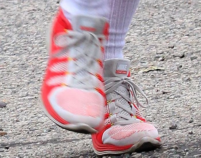 Nike men's "FlyKnit Lunar 2" sneakers on Patrick Schwarzenegger