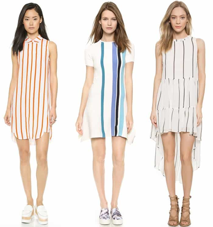Vertical lines, such as stripes and details, will draw the eyes upward and create the illusion of a taller silhouette
