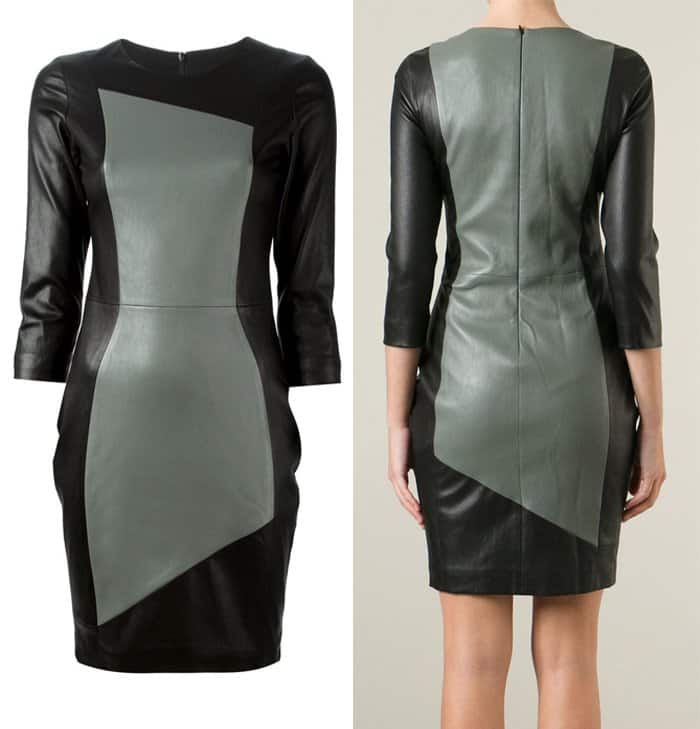 Prabal Gurung Colour Block Leather Dress