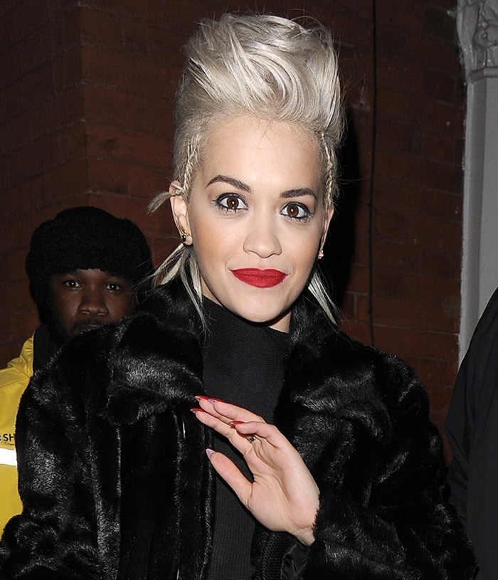 Rita Ora wore a racy polo neck shirt