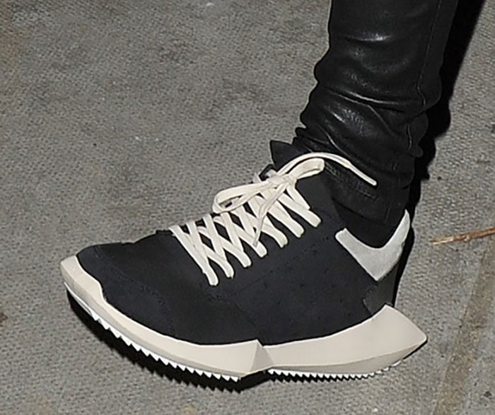 Rita Ora wearing Rick Owens x adidas trainers