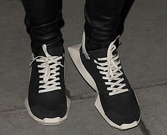 Rita Ora's Tech Runner shoes with contrasting panels