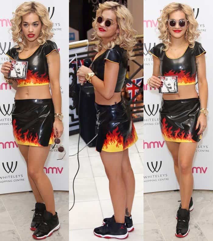 Rita Ora signs copies of her debut album 'Ora' at HMV Whiteleys in London on August 28, 2012