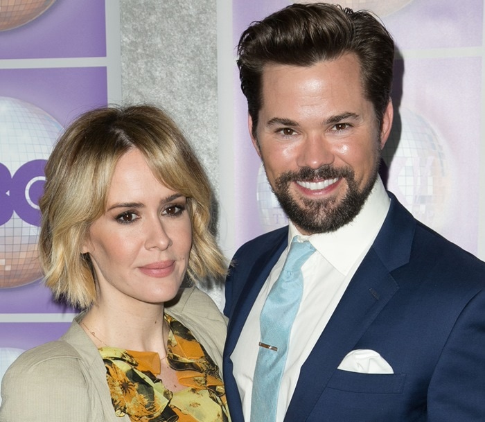 Sarah Paulson was joined by Andrew Rannells, an American actor and singer best known for his work as Elder Price in the 2011 Broadway musical 'The Book of Mormon'.