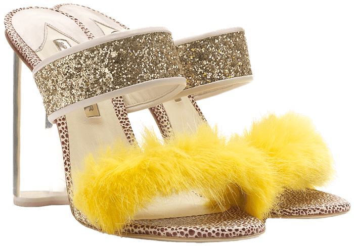 Shrimps X Sophia Webster Skye Sunshine Yellow Mule