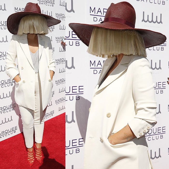 Sia attending the Marquee Dayclub Season Preview hosted by Kourtney Kardashian in Las Vegas, Nevada, on March 21, 2015