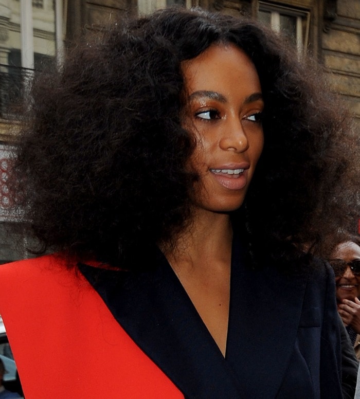 Solange Knowles attends the Vivienne Westwood Fall 2015 show during Paris Fashion Week in Paris on March 7, 2015