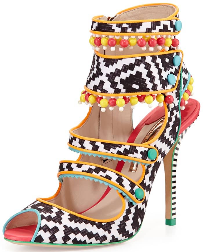 Sophia Webster Amma Printed Fabric Sandal,