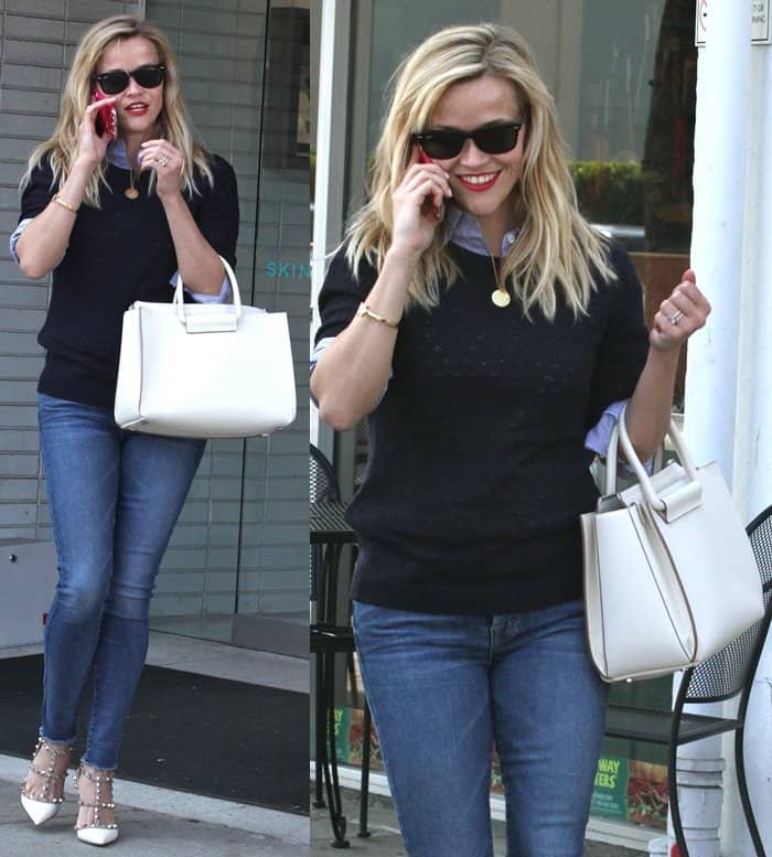 Reese Witherspoon running errands in Beverly Hills on February 17, 2015