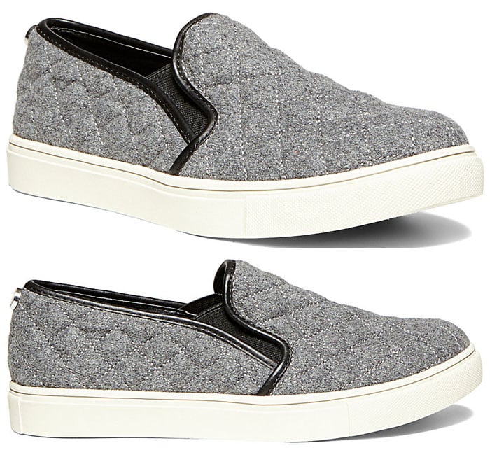 Steve Madden Ecentrcq Quilted Slip-On Sneakers in Gray Flannel