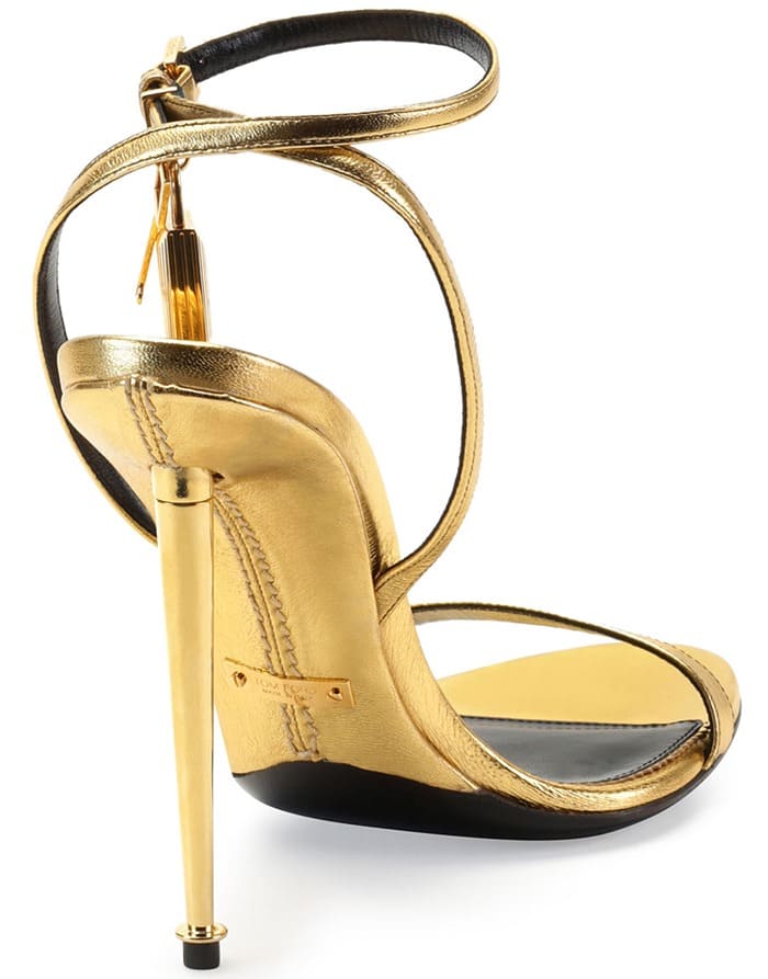 Tom Ford Metallic Ankle-Lock Sandals