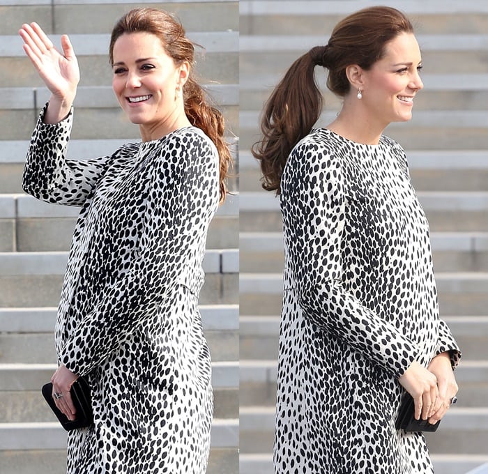 Catherine, Duchess of Cambridge, with a glamorous ponytail