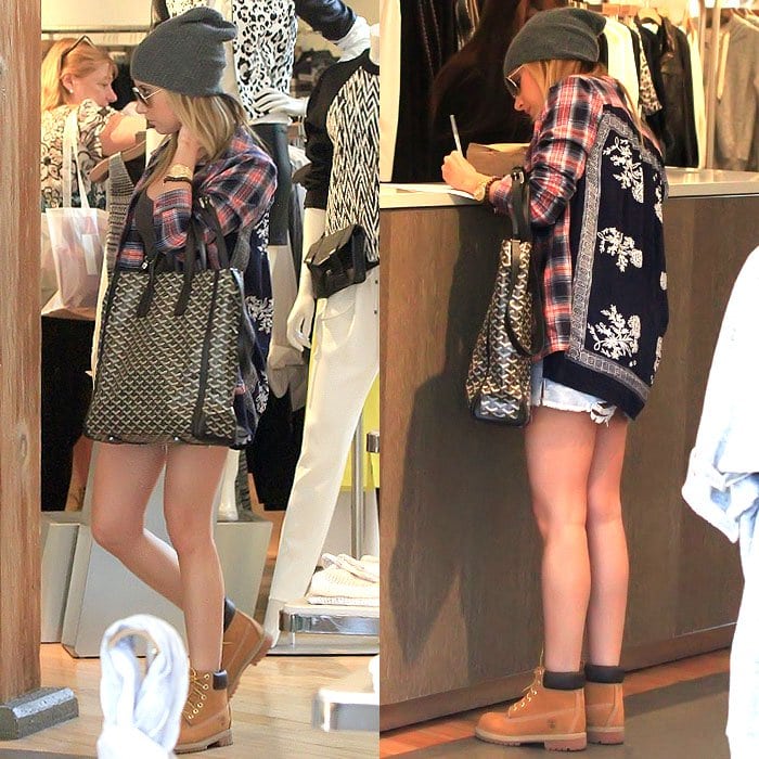 Ashley Tisdale wearing Timberland boots