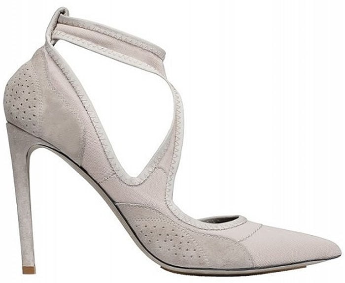 Balenciaga Perforated-Suede and Elastic-Strap Half d'Orsay Pumps