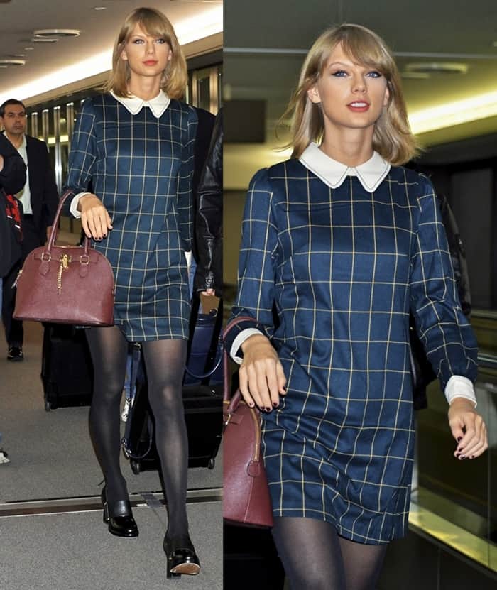 Taylor Swift arrived in Japan sporting a mini dress that's decidedly uncontentious