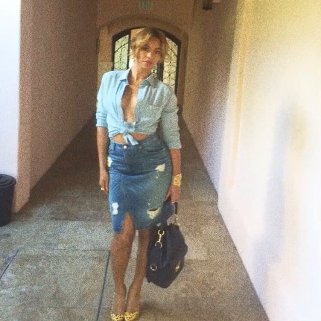 Beyonce's double-denim outfit-of-the-day Instagram post