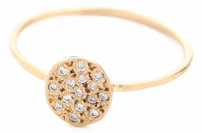 Blanca Monros Gomez Flat Seed Pave Diamond Ring