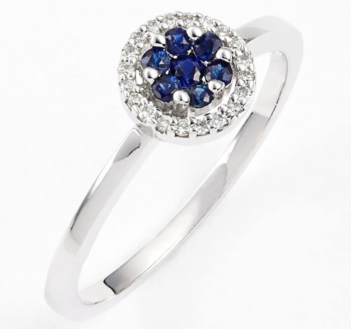Bony Levy Flower Blue Sapphire & Diamond Stack Ring