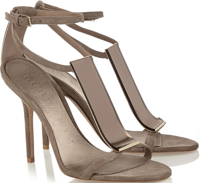 Burberry Prorsum Acrylic-Paneled Suede Sandals