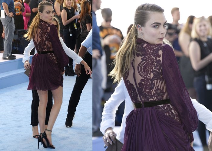 Cara Delevingne at the 2015 MTV Movie Awards at Nokia Theatre L.A. Live on April 12, 2015